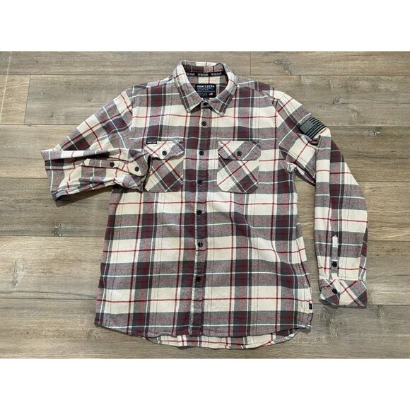 Howitzer Mens L Flannel Shirt "We The People" Patriotic Long Sleeve Button Plaid - Picture 1 of 10